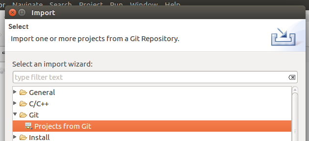 Choose Projects from Git