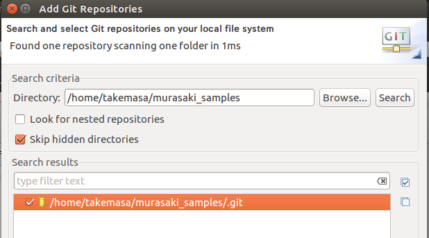 Search the repository and select