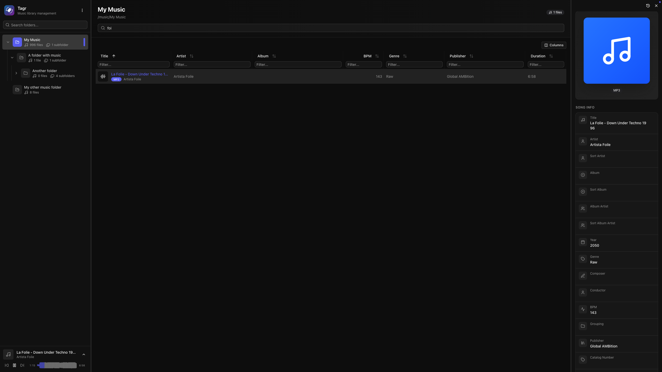 Search and metadata editing