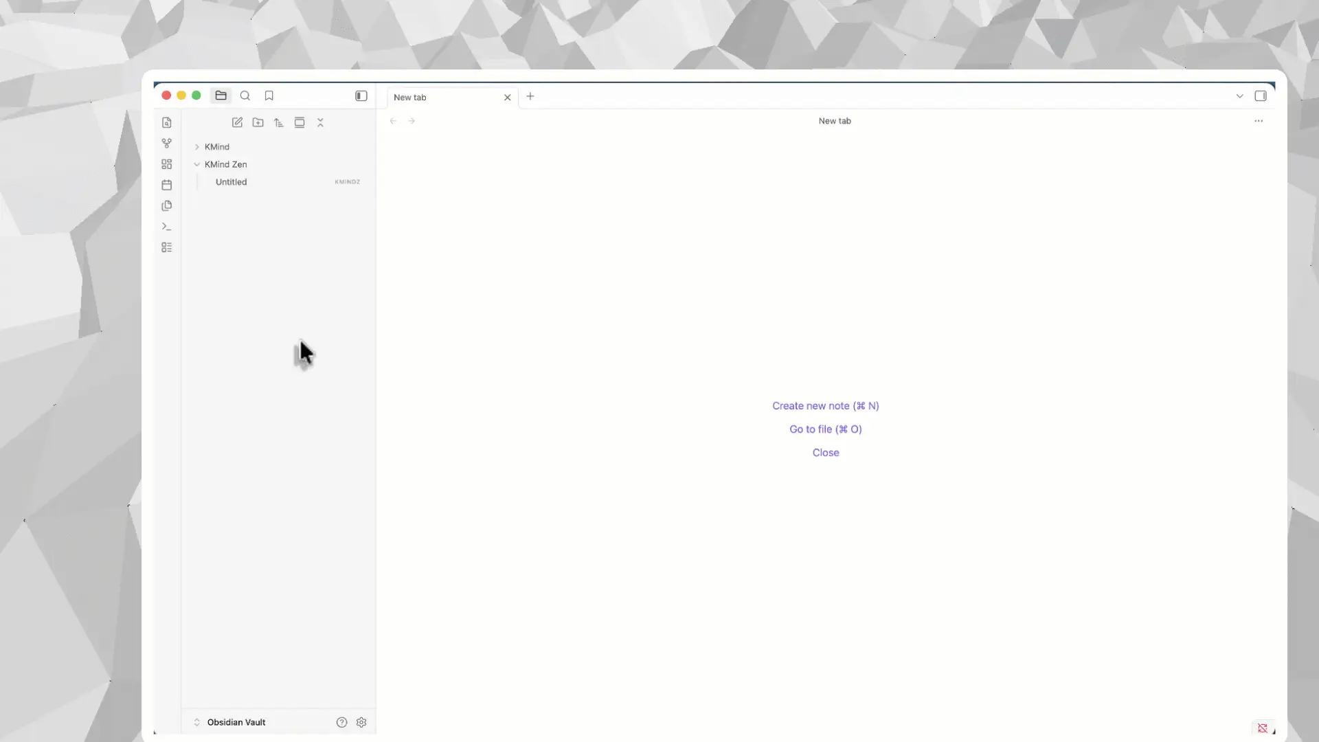 Create a KMind map from the command palette