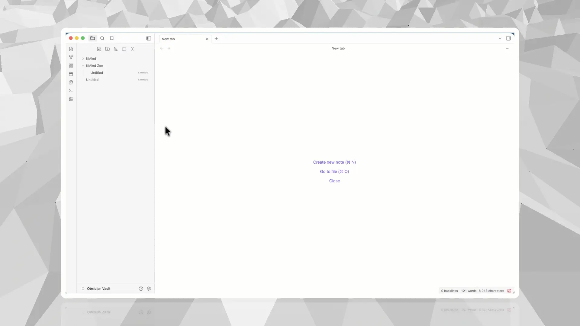 Create a KMind map from the folder menu