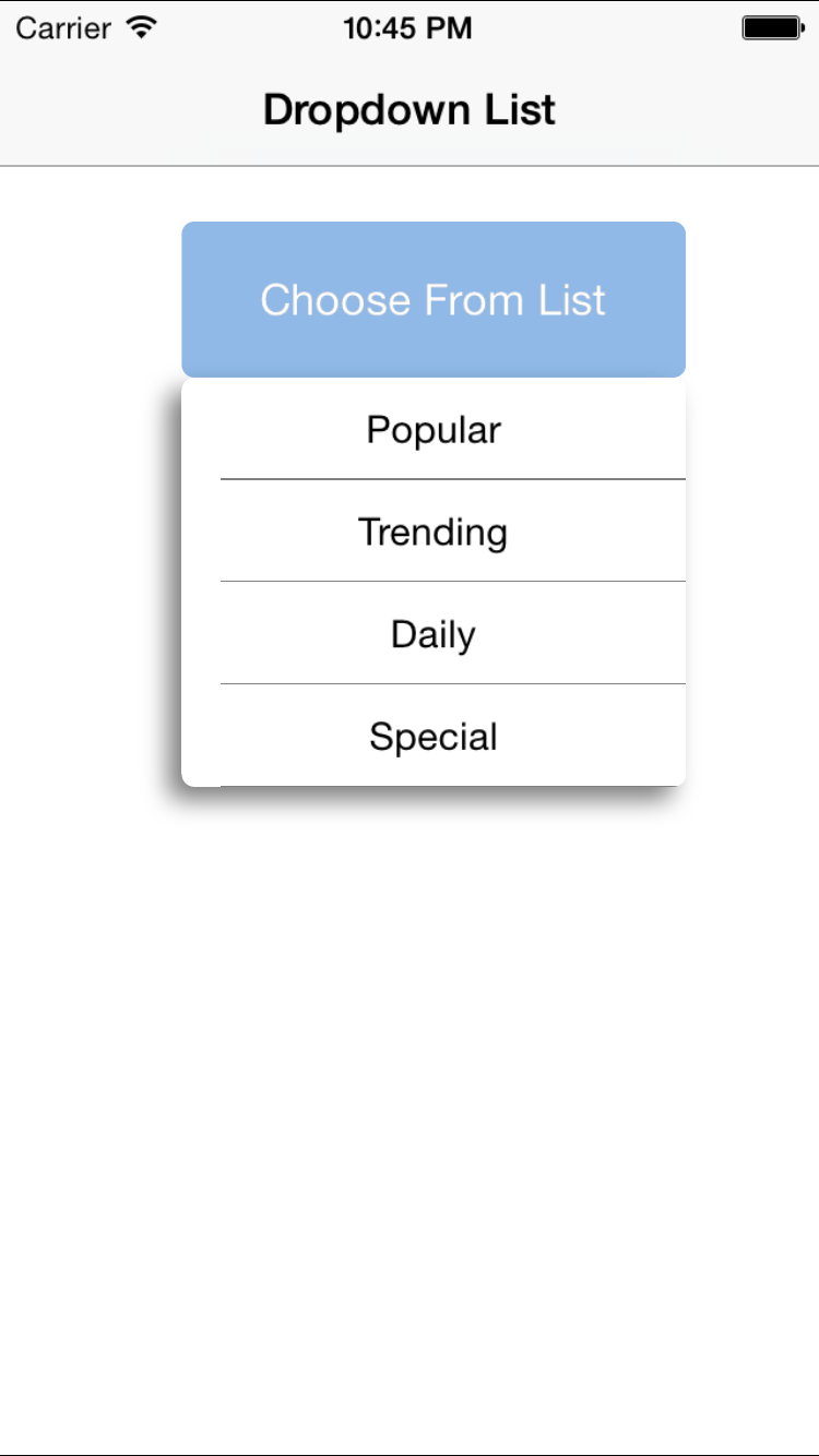 GitHub - sukrukahraman/DropDownList: Create a custom drop down list for IOS