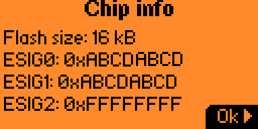 WCH SWIO Flasher - get chip info screen