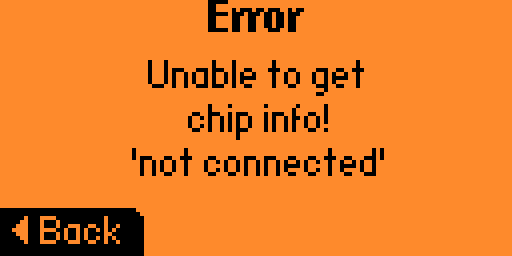 WCH SWIO Flasher - get chip info error screen
