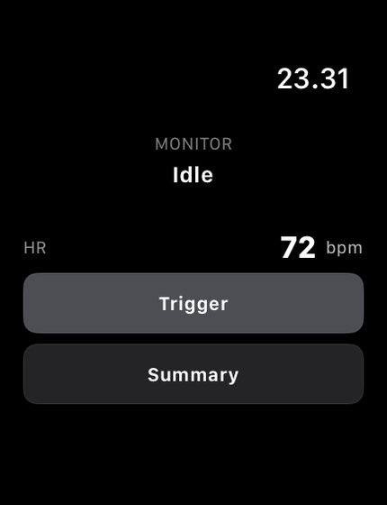 Idle monitoring screen