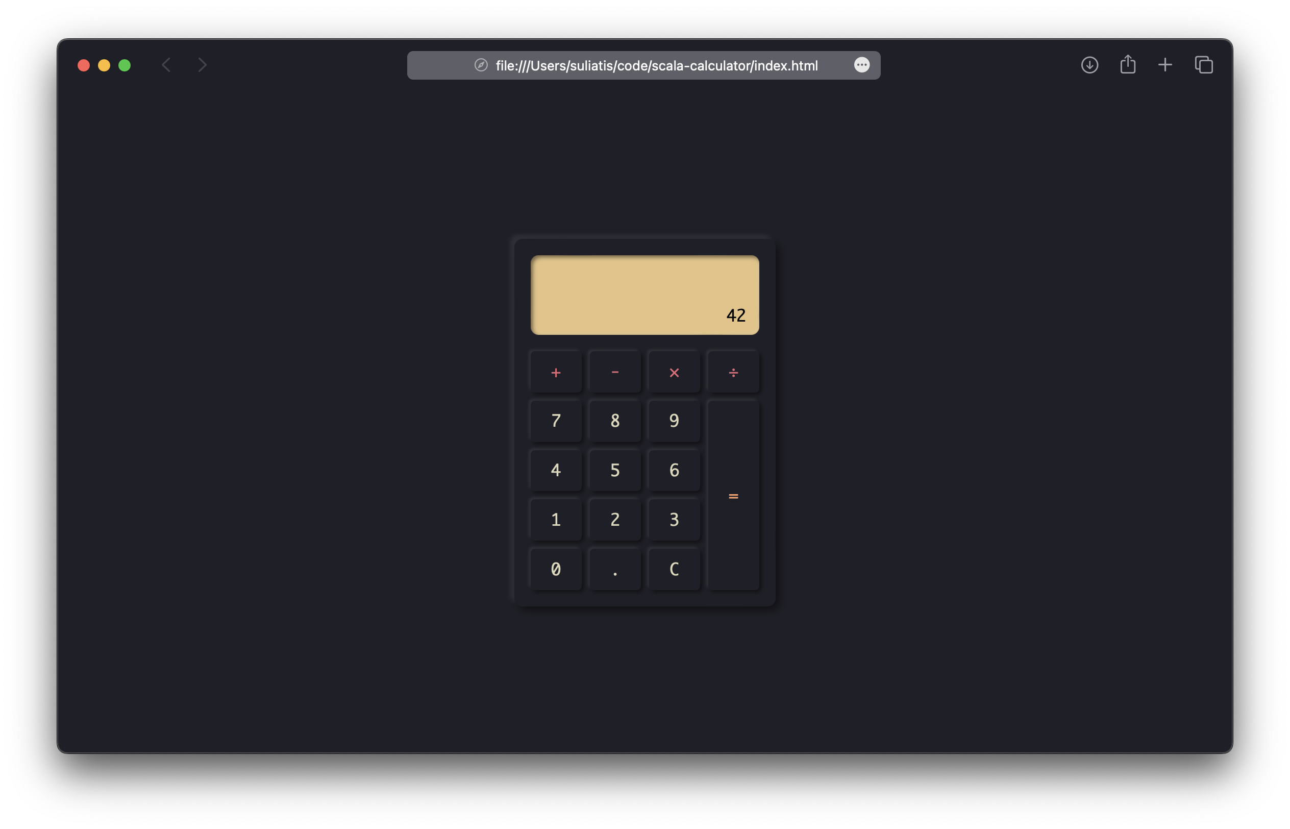 Scala Calculator Preview