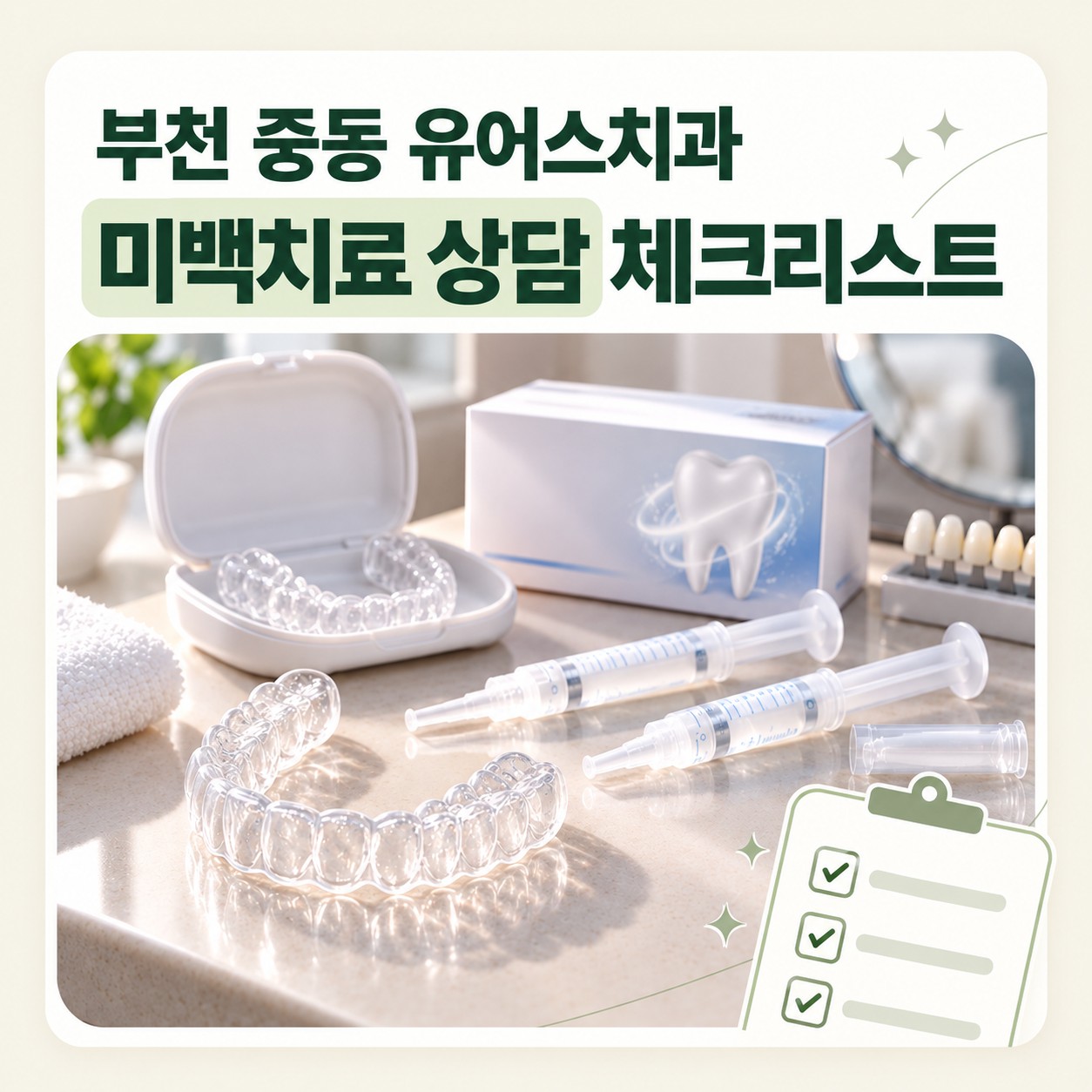 부천 중동 유어스치과 미백치료 전 치아와 잇몸 확인 사항