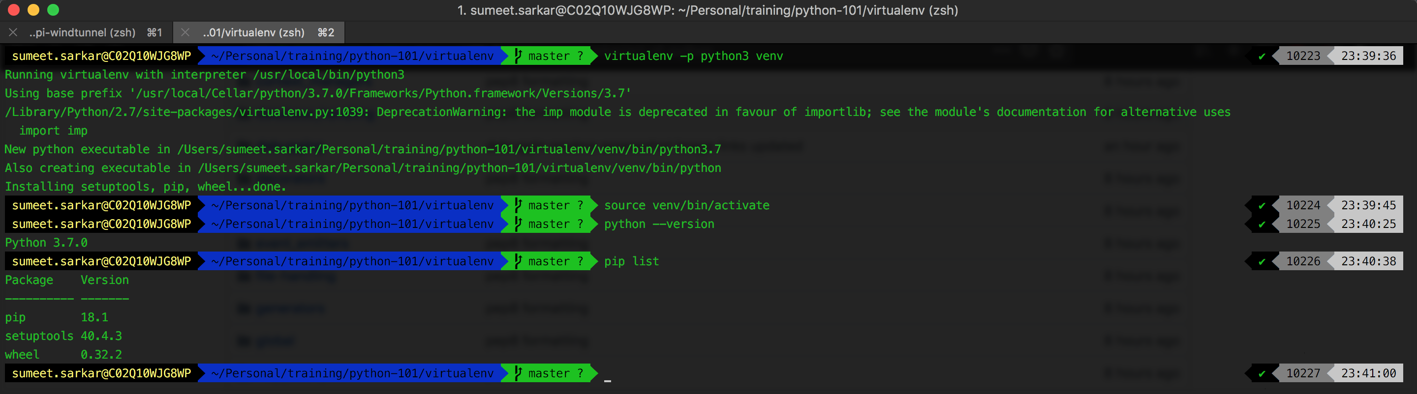 virtualenv_pip_list screenshot