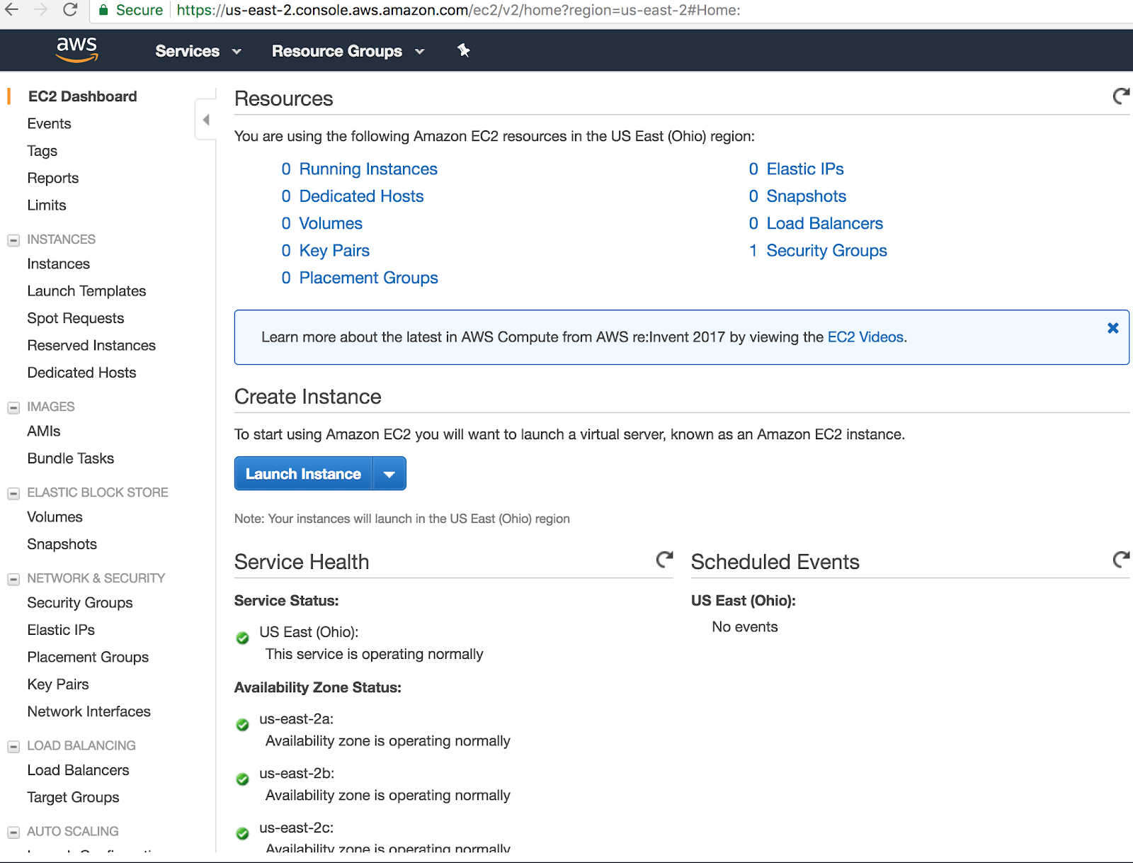 2. ईसी 2 डैशबोर्ड पेज