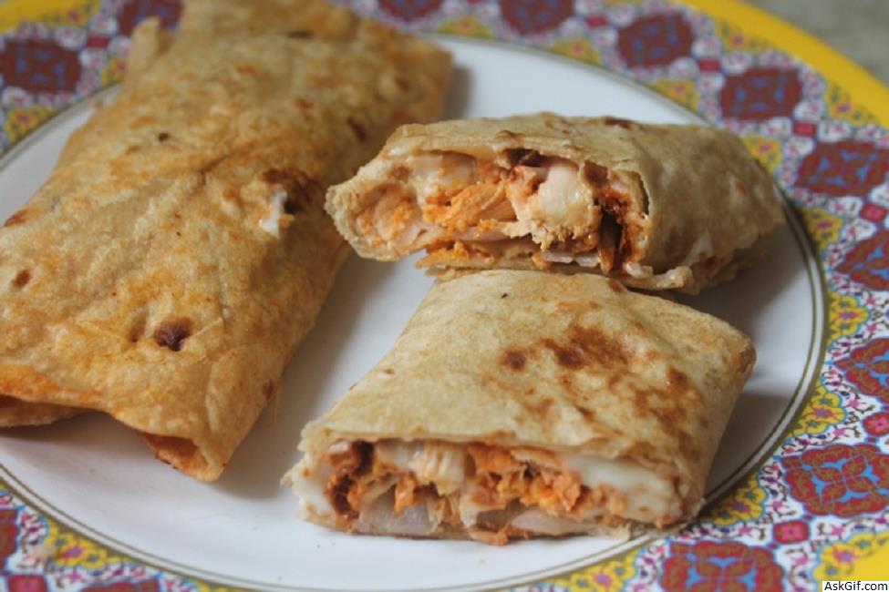 Tasty Cheesy Chicken ( Leftover ) Wrap Recipe
