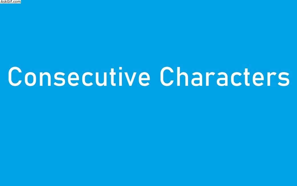 Consecutive Characters