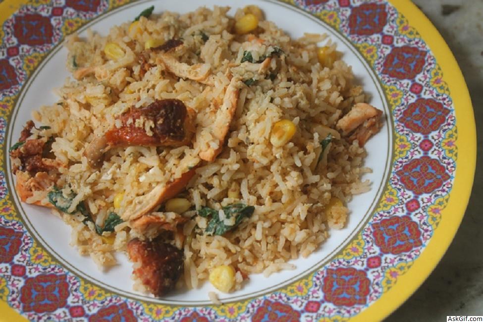 Tasty Quick Stir Fry Rice with Chicken
