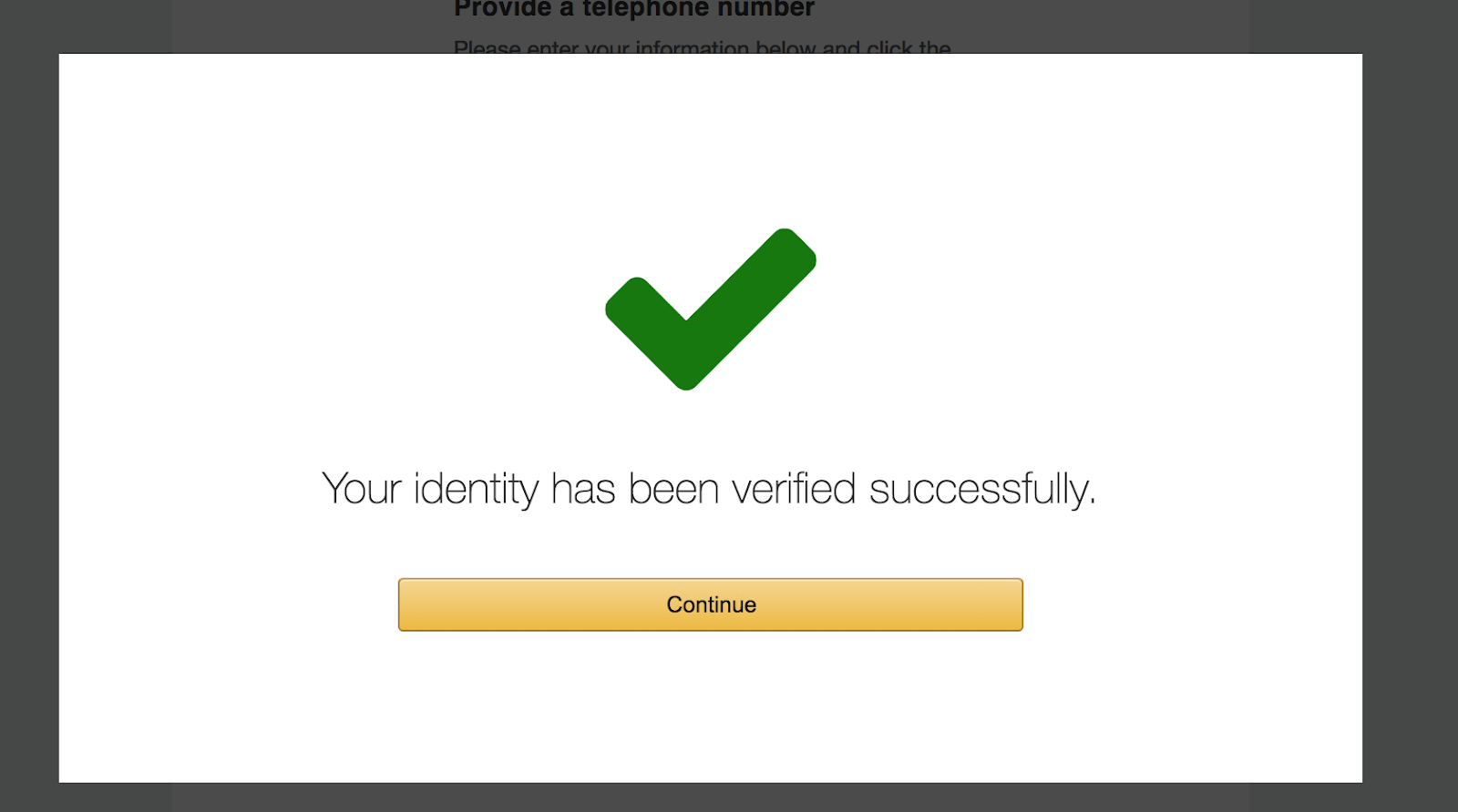 Successfully purchased. Successfully registered!. Verification successful. You successfully registered. Verify your Identity.