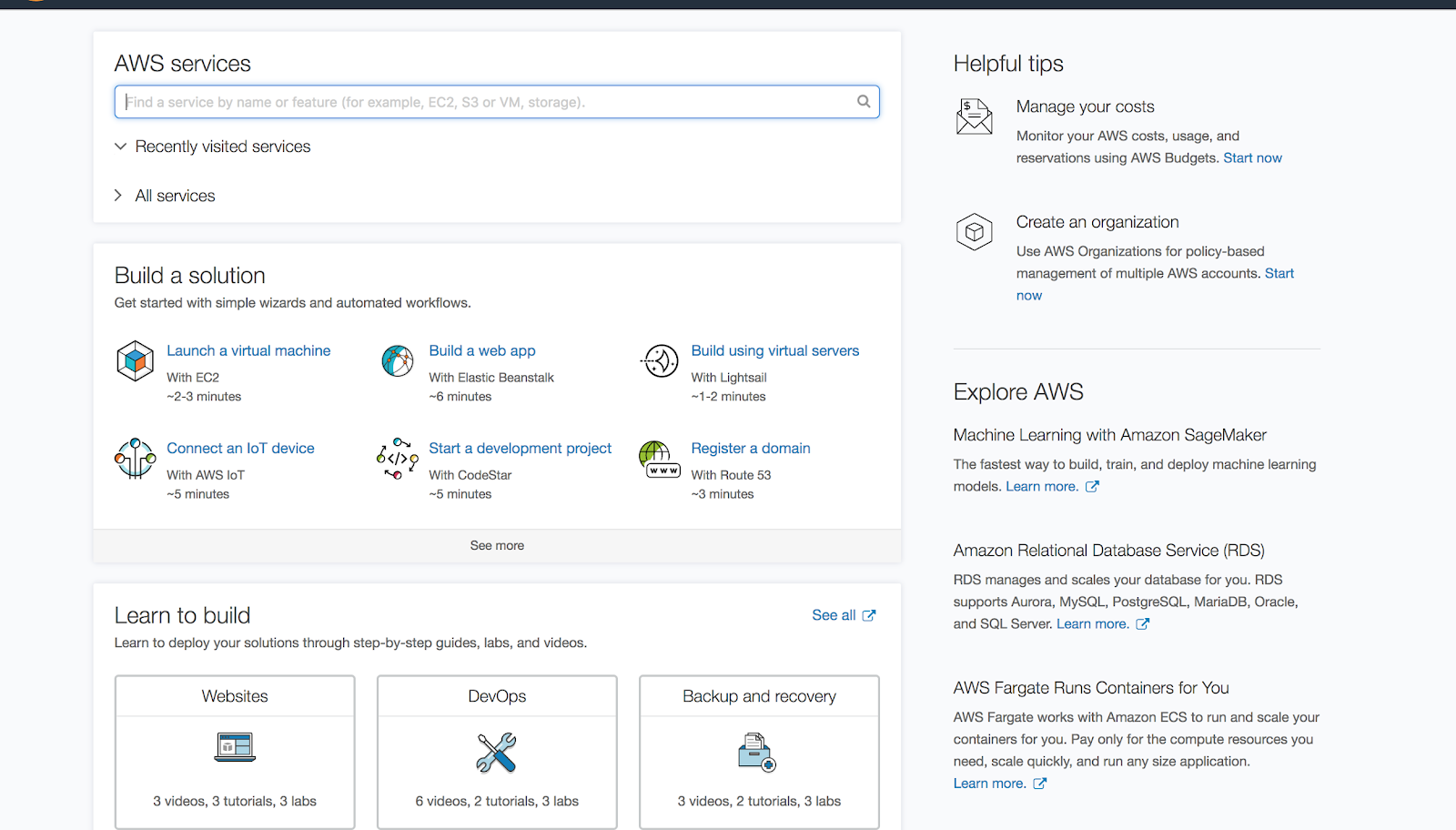 8. एडब्ल्यूएस खाता