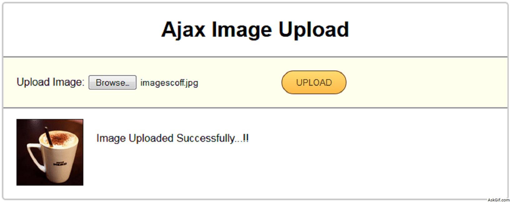 Implementing Ajax Image Upload without Refreshing Page using Jquery.