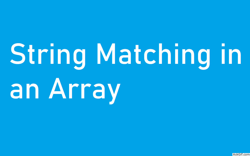 String Matching in an Array