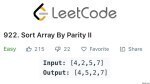 Sort Array By Parity II - Array - Easy - LeetCode