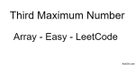 Third Maximum Number - Array - Easy - LeetCode