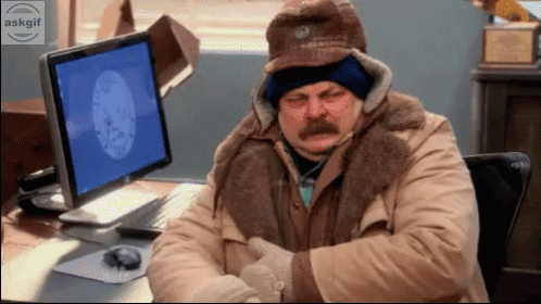 When the office is freezing and no  one lets you adust the 