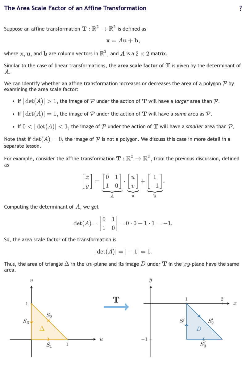 area scale factor of an affine transformation