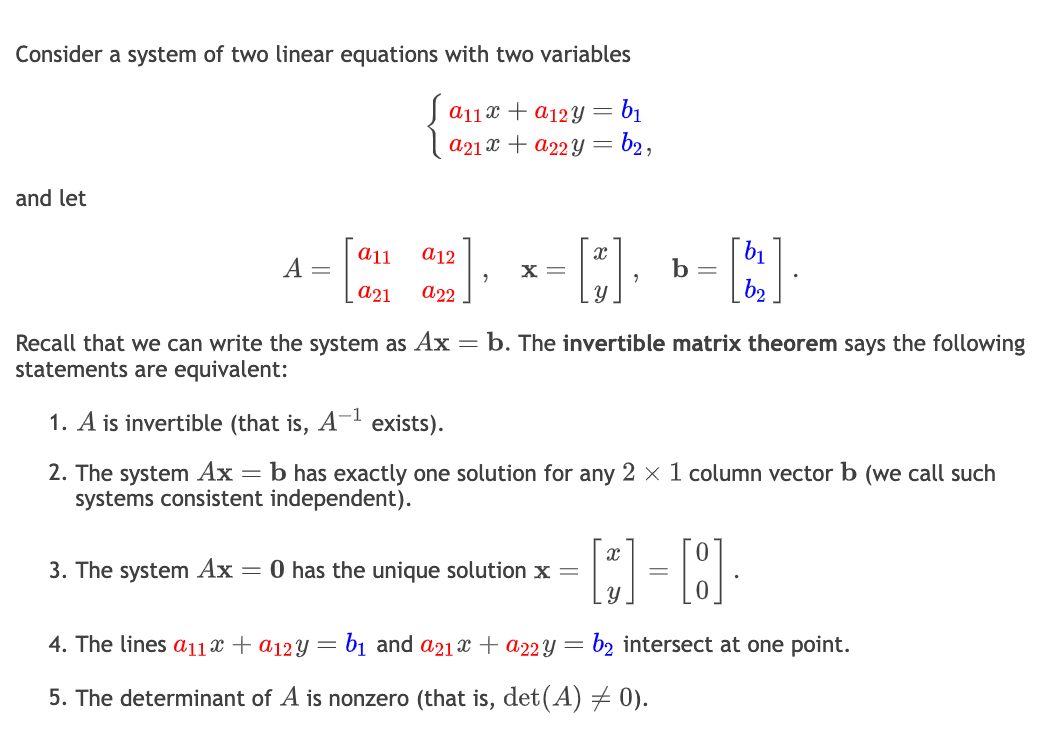 invertible matrix theorem