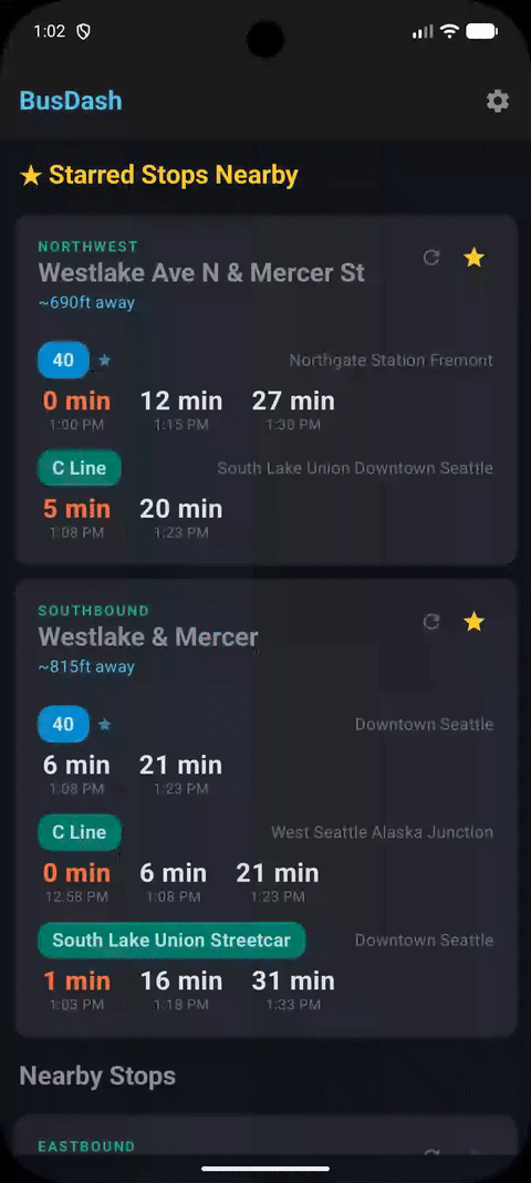 BusDash Phone Demo