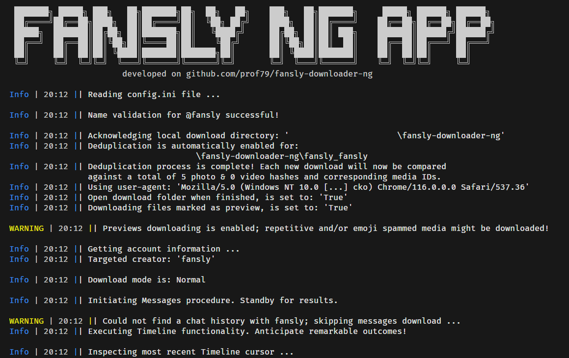Fansly Downloader NG Screenshot