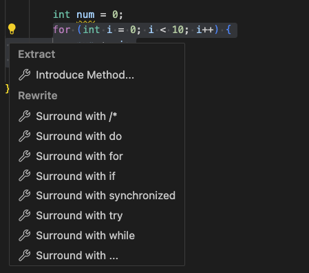 Surrond with Refactorings