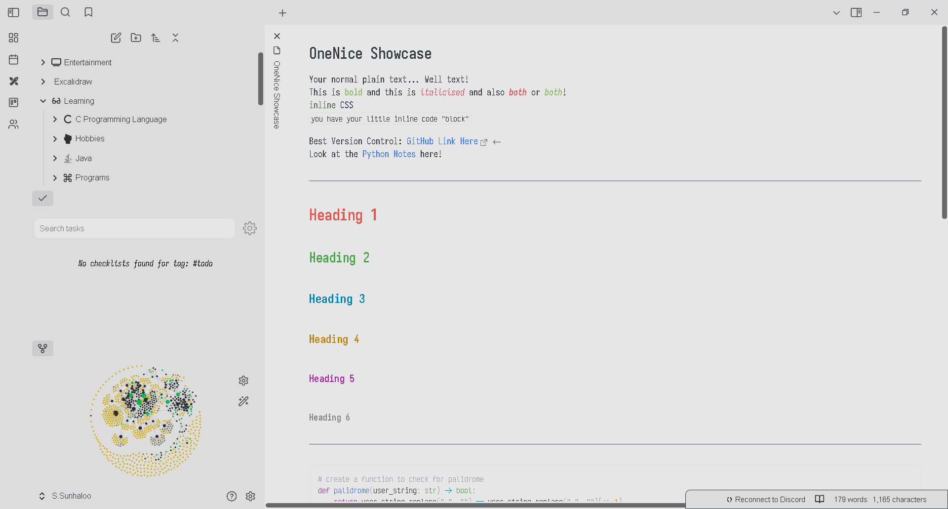 links and headings