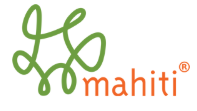 Mahiti Infotech logo featuring green interwoven lines and orange text