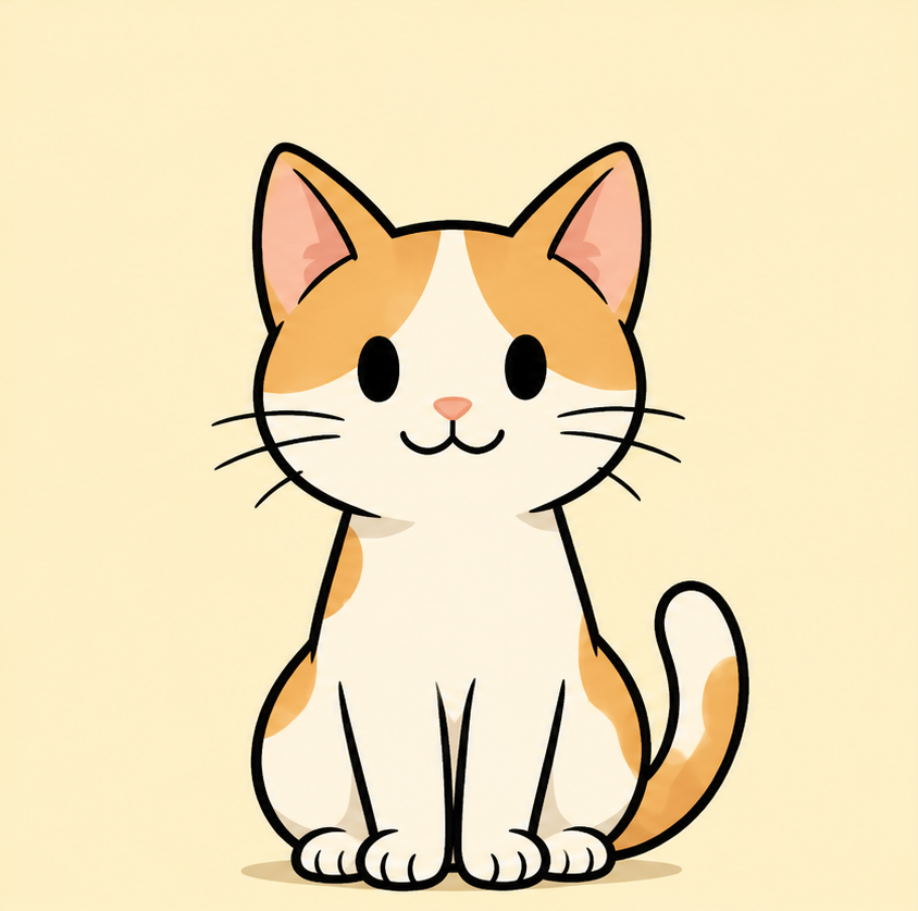 Mi, a front-facing cartoon cat character from TSPA