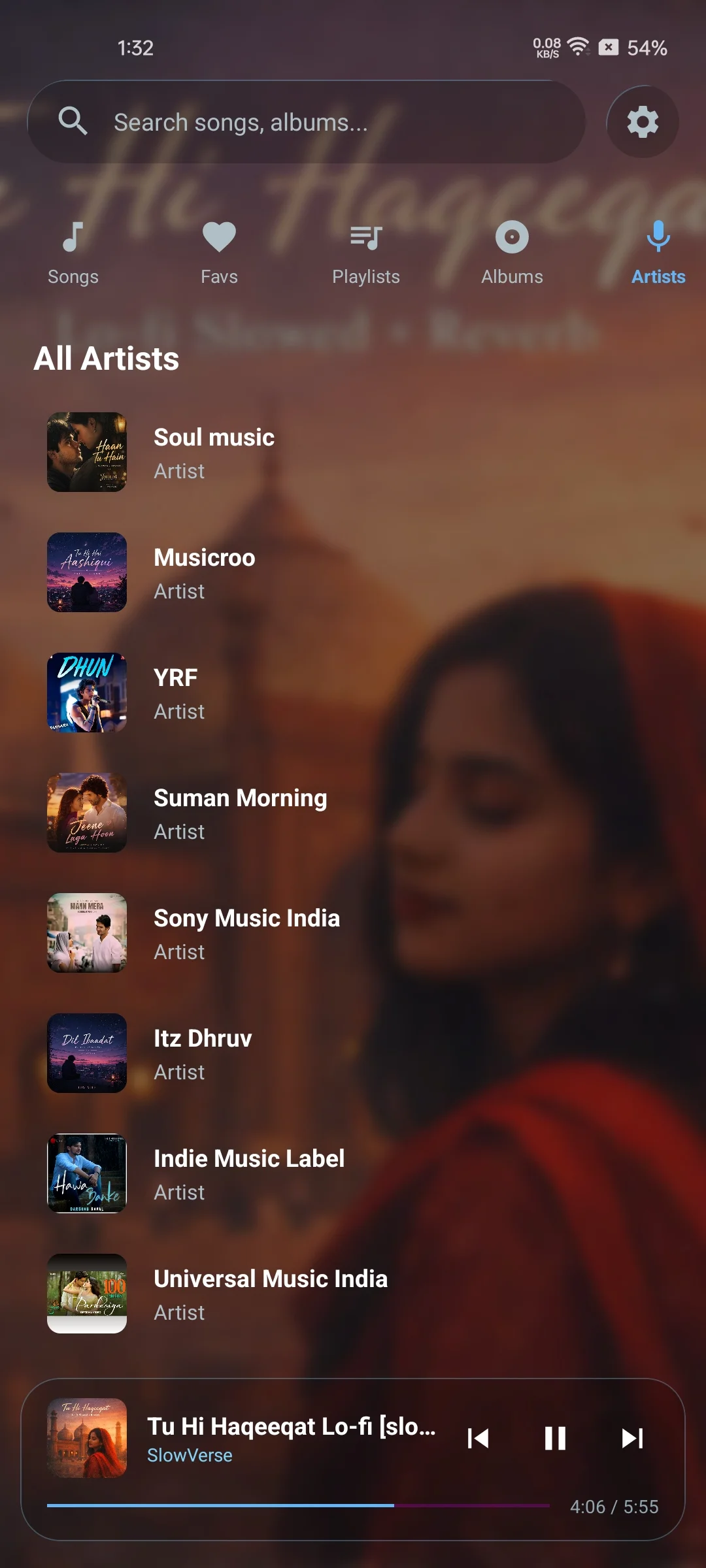 Artists Tab
