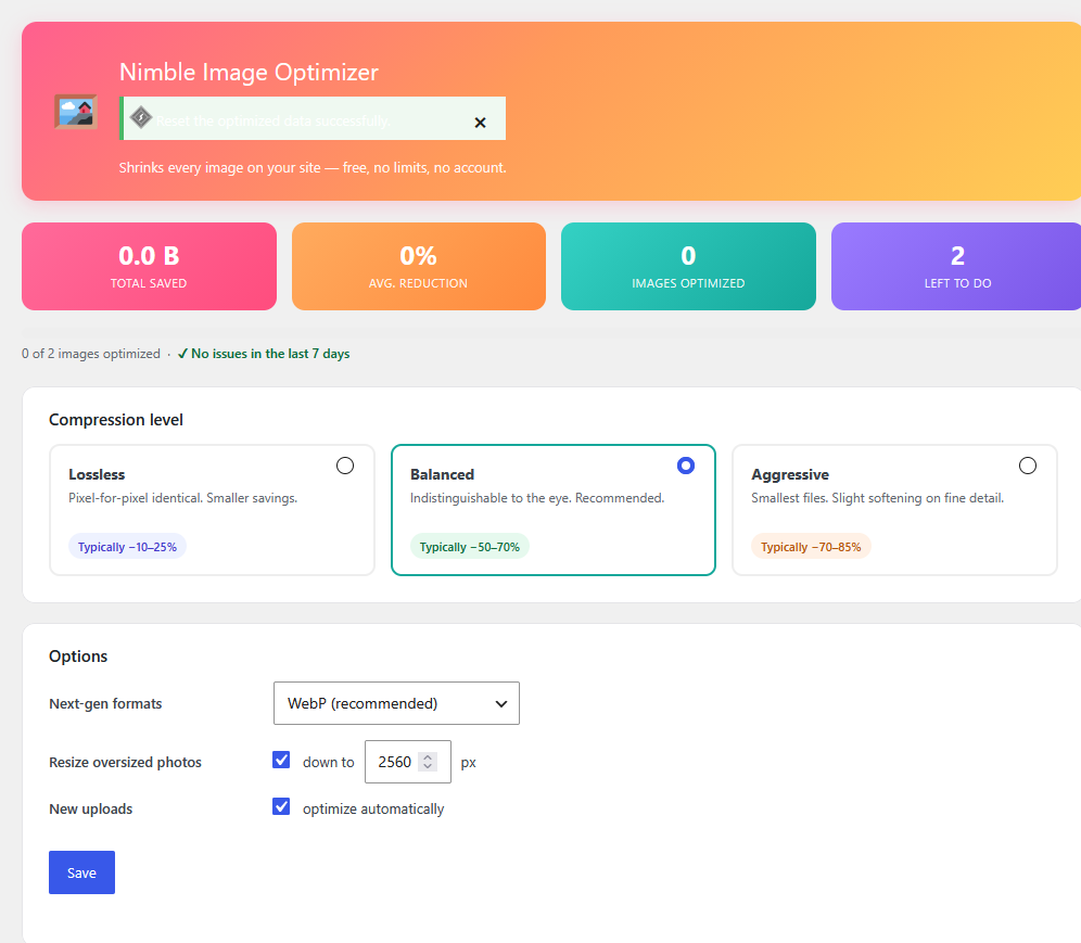 Nimble Image Optimizer screenshot