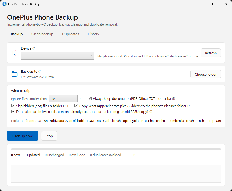 Phone Backup screenshot