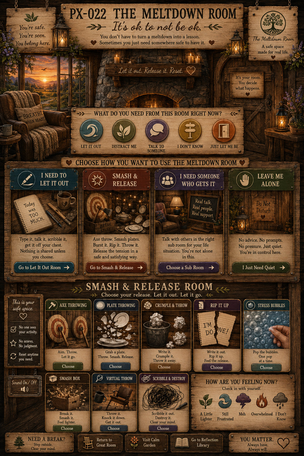 Smash and Release Room with nine release activities