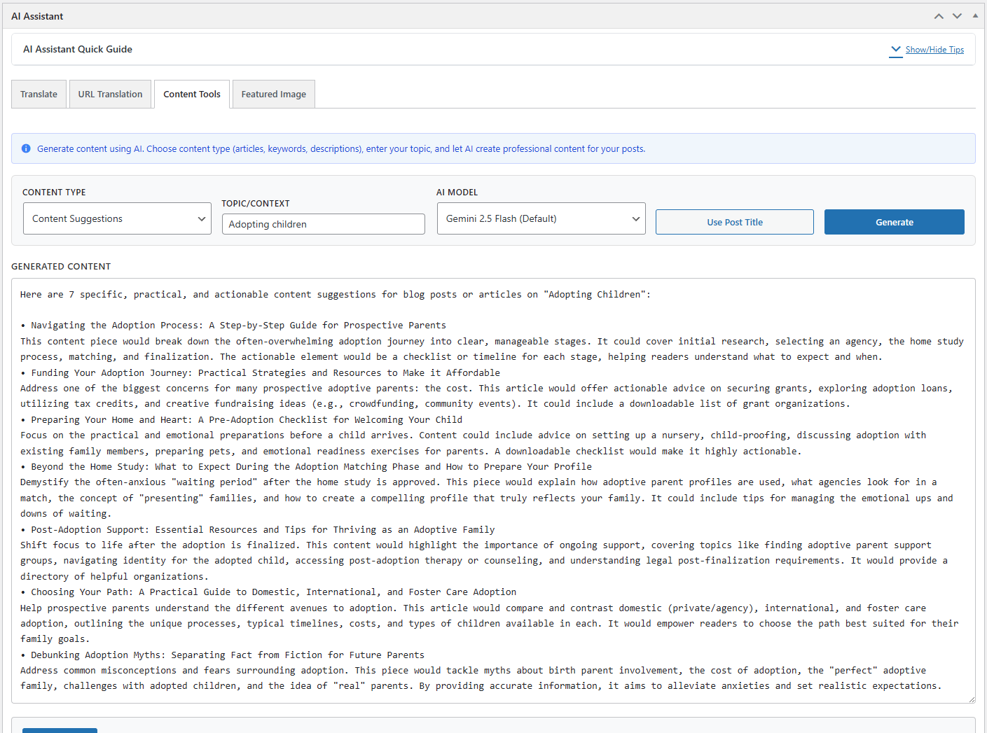 Content Tools Example