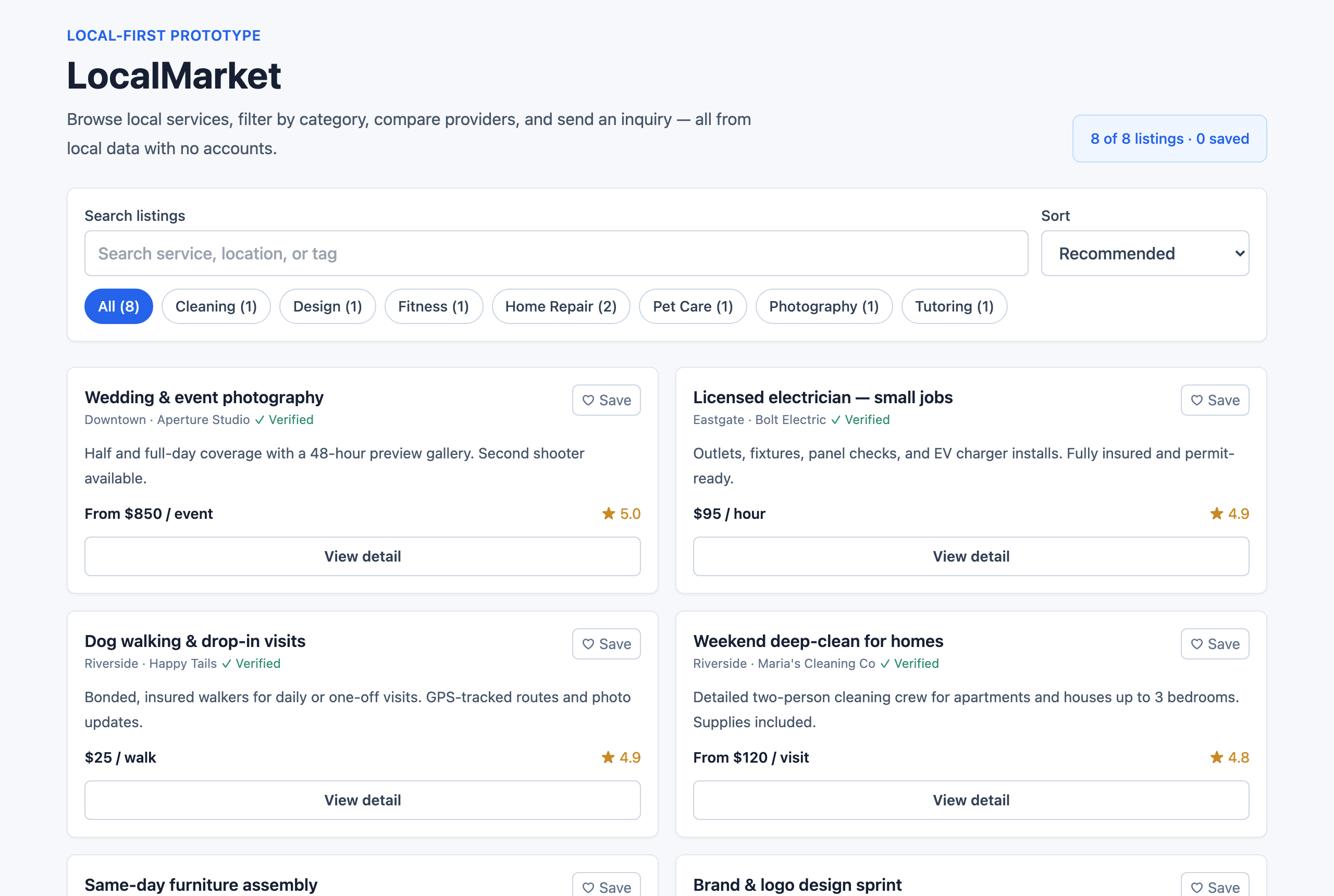 Generated services marketplace