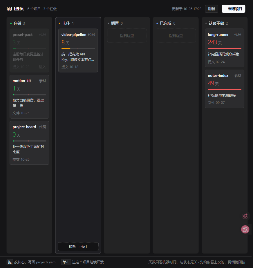 拖动改状态