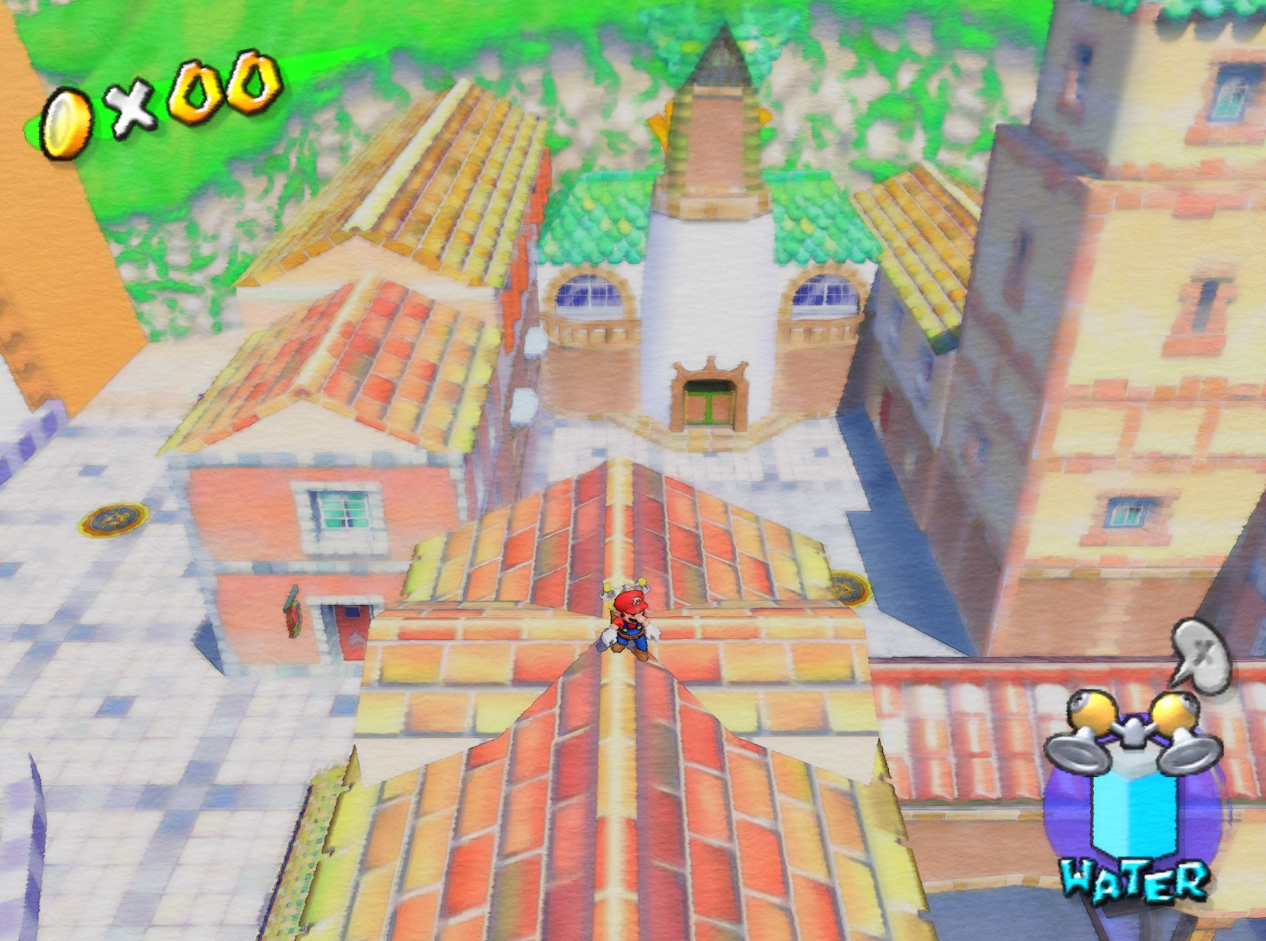 Super Mario Sunshine, filtered with the watercolor shader