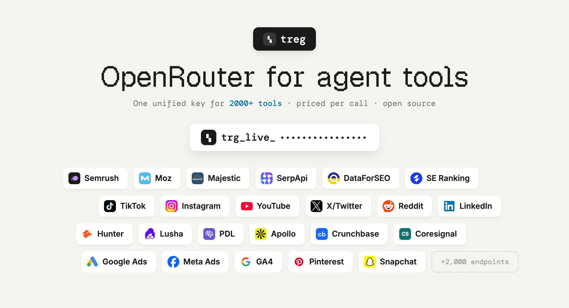treg — the tool catalog for your agent