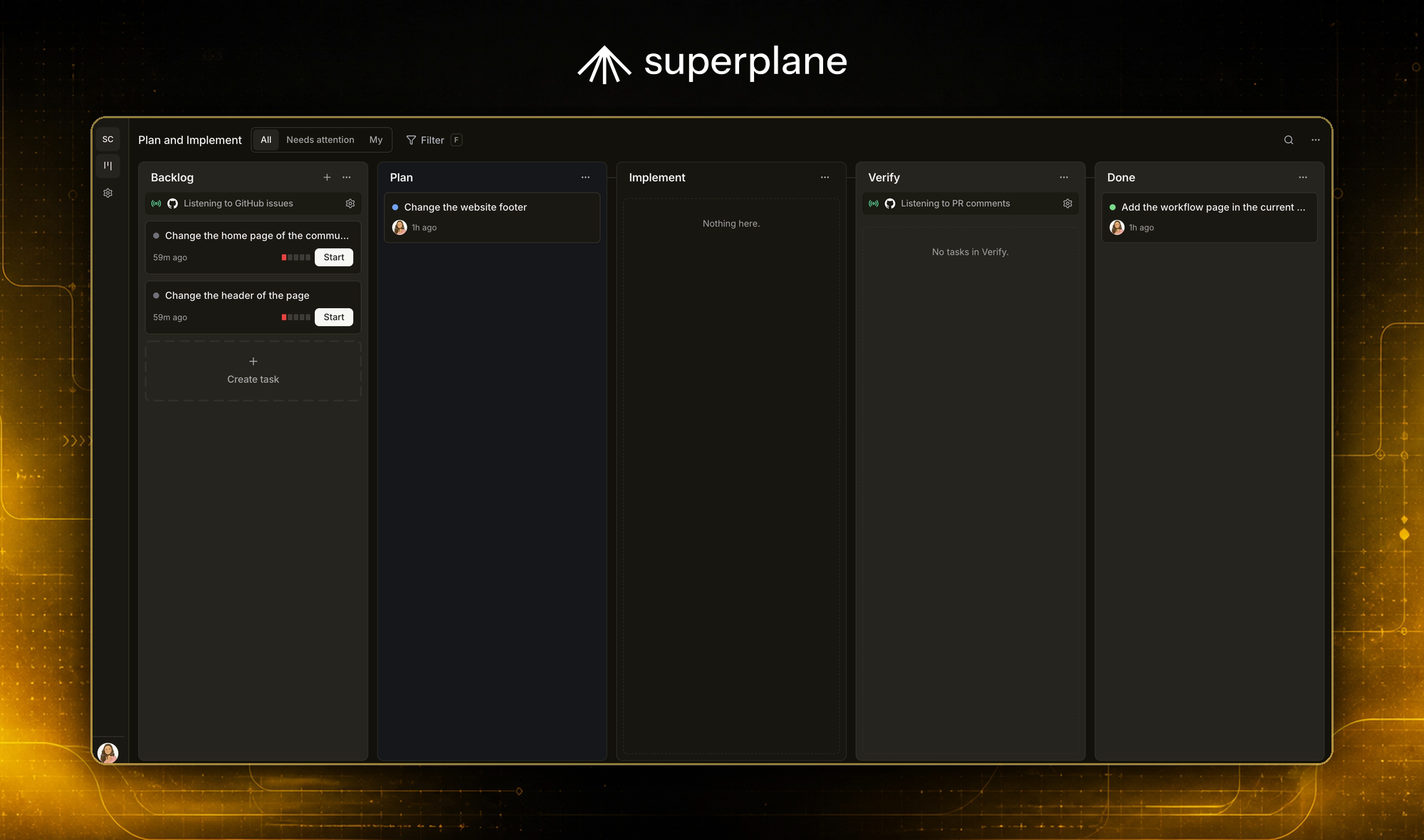 SuperPlane software factory moving routine engineering work from backlog to a reviewed pull request