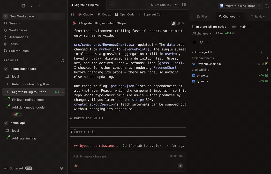 Typing in the command palette and filtering workspace actions live
