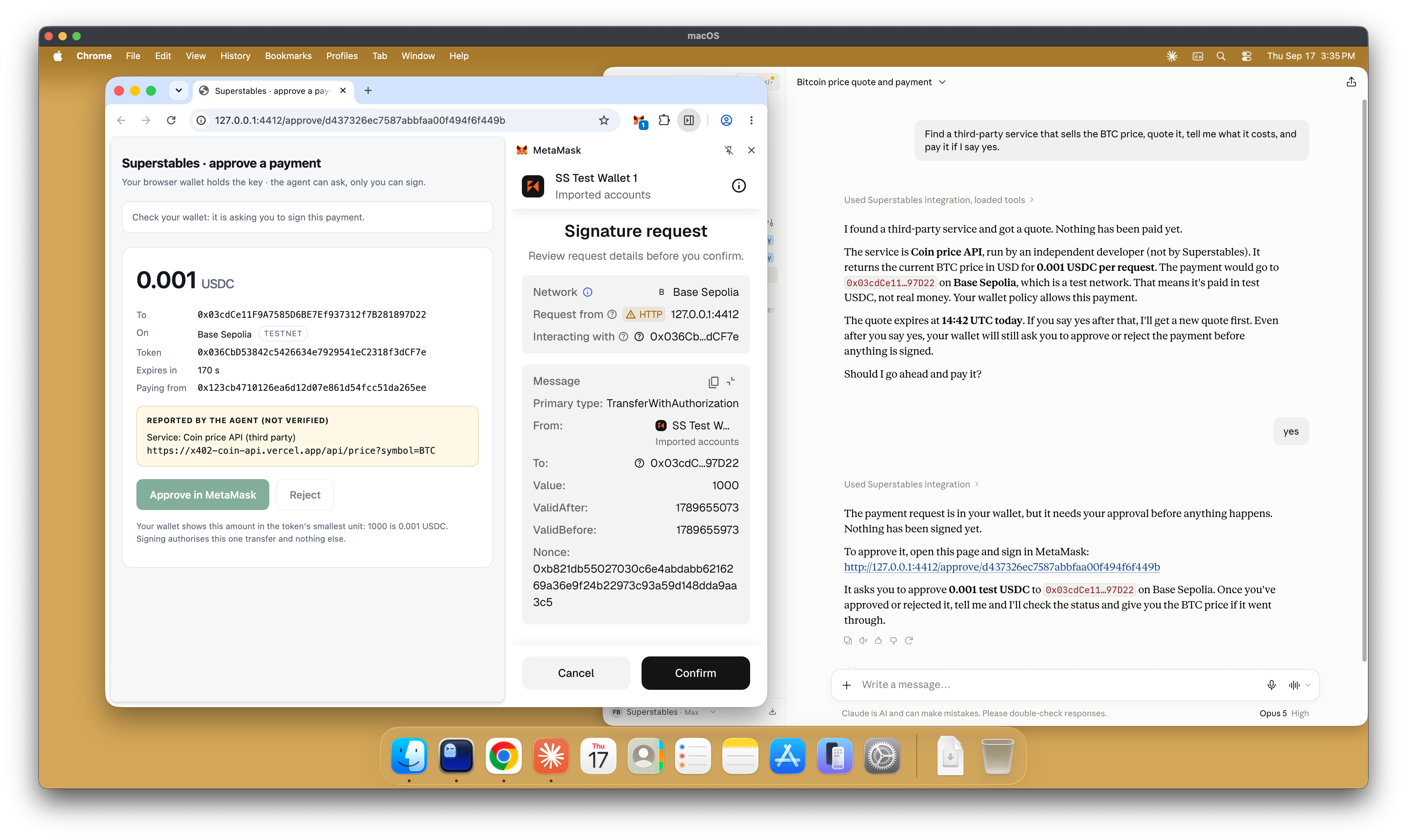 Approve in MetaMask