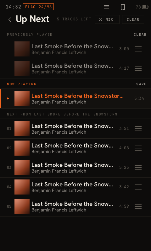 Up Next queue