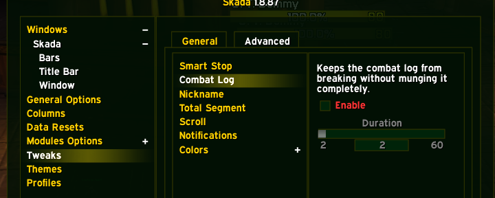 Skada 设置