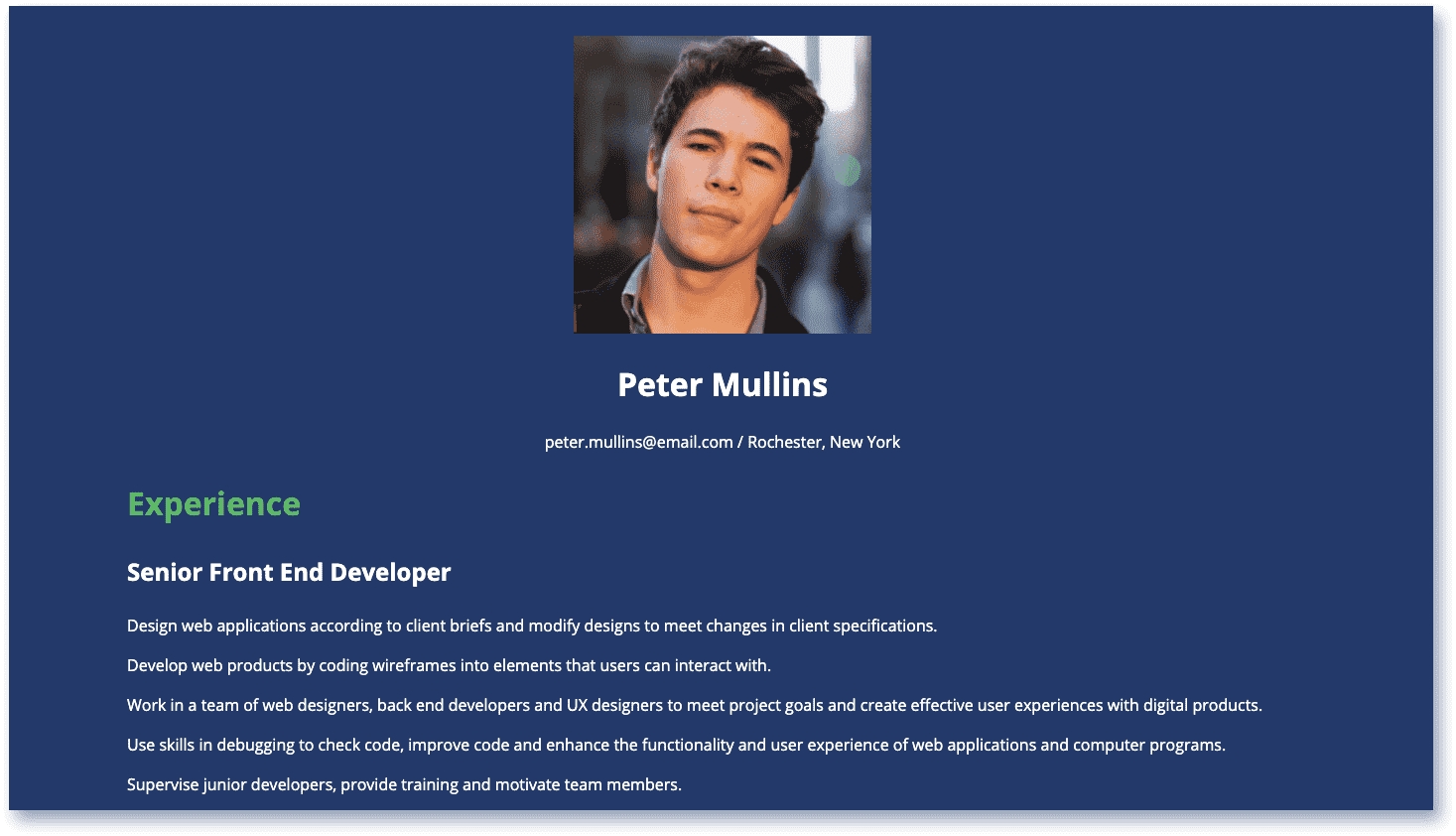 Web Resume - HTML-CSS-Project