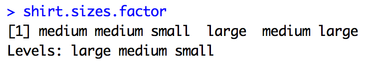 screenshot of factor variable