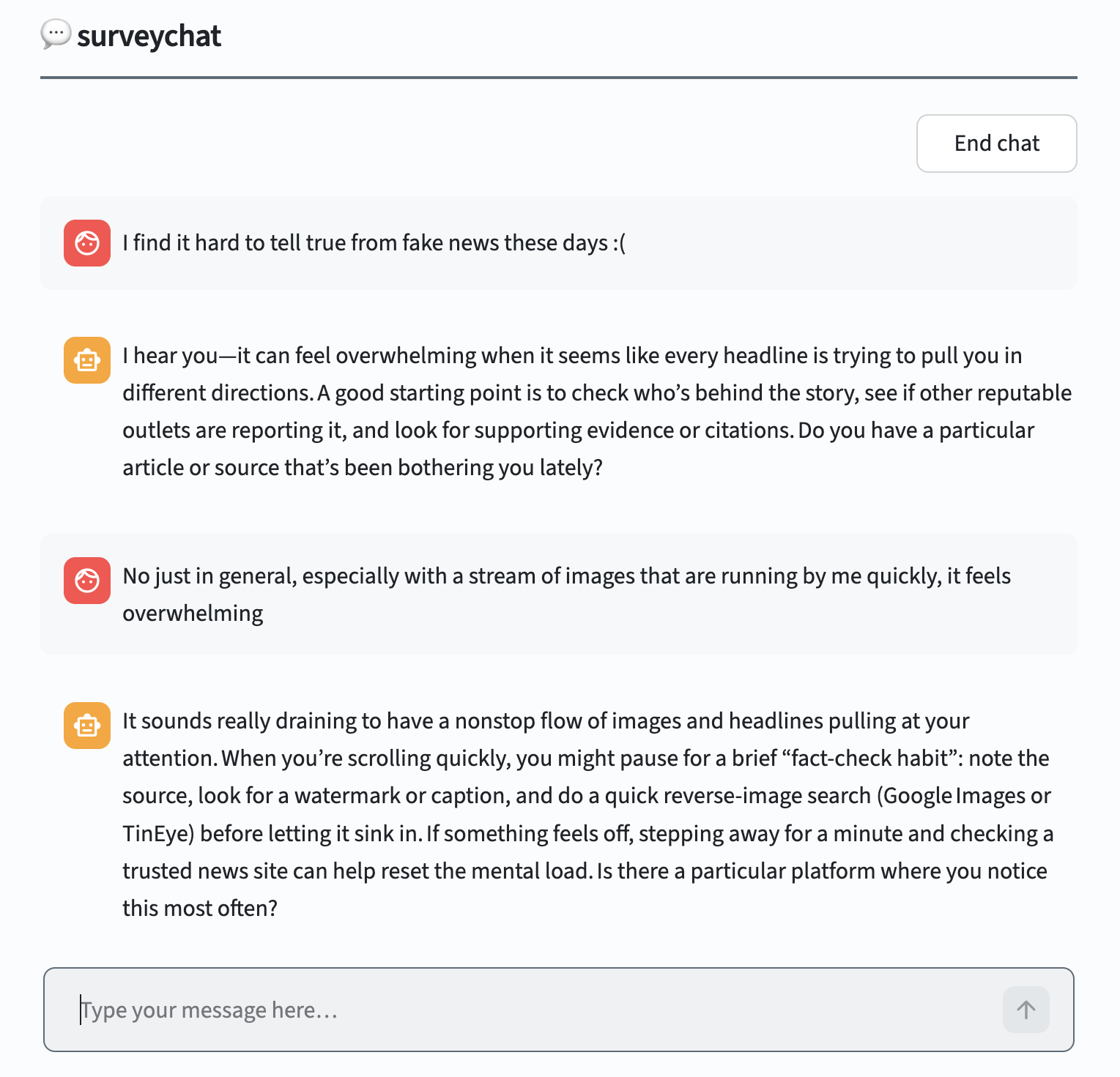 Chat interface