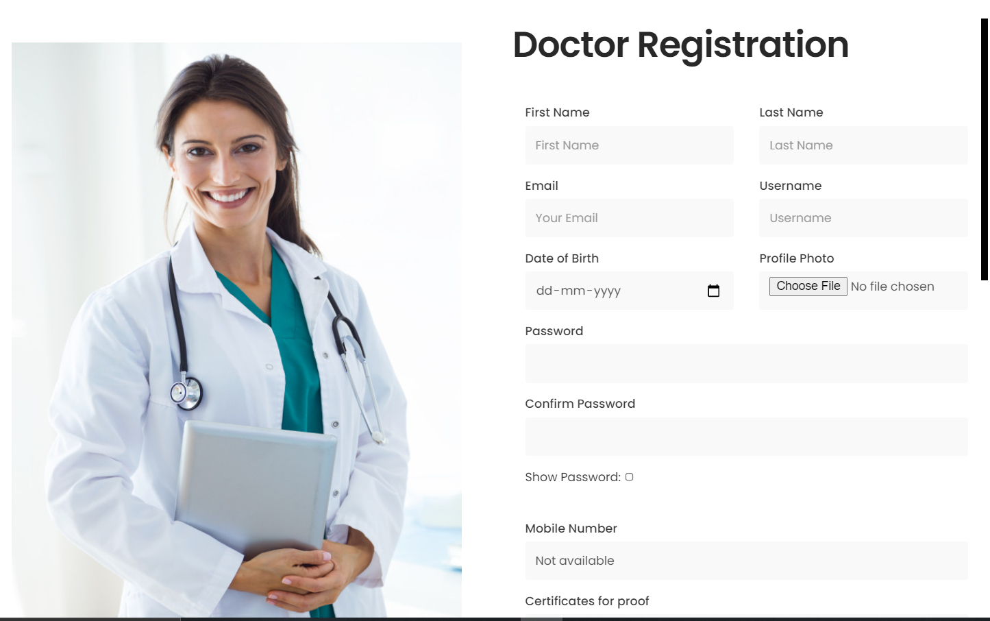 Doctor Registration Form