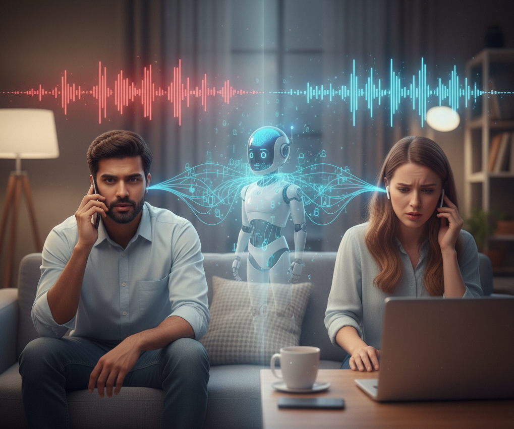 The Third Person AI Long-Distance Voice Call Mockup